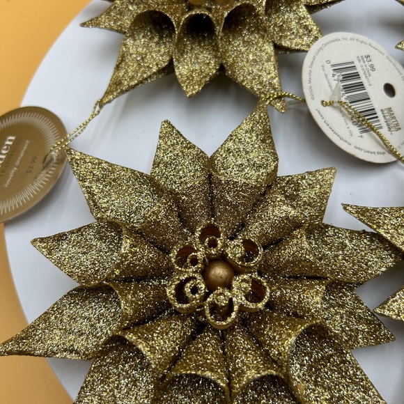 Martha Stewart Holiday Martha Stewart Quilted Tree Topper And Ornaments Gold Christmas